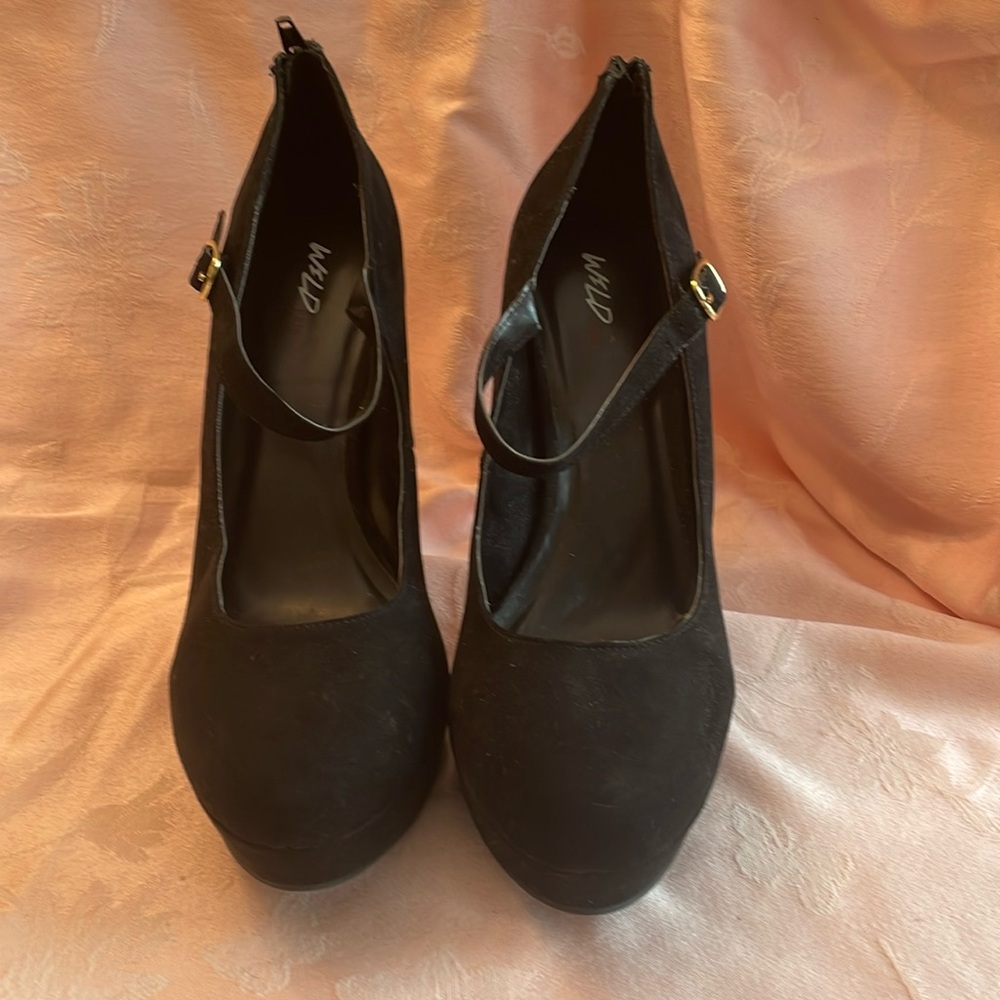 Vintage Wild Pair Faux Suede Platform Heels